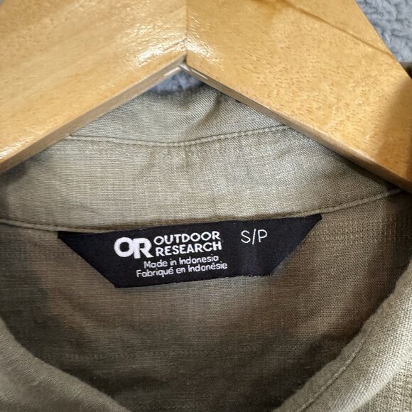 Outdoor Research Shirt Mens Small Green Short Sleeve Button Up Hemp Blend - Picture 3 of 8